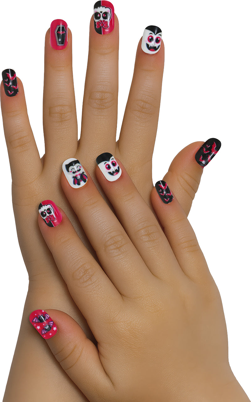 12 NAILS WITH GLUE, CHILDREN, HALLOWEEN