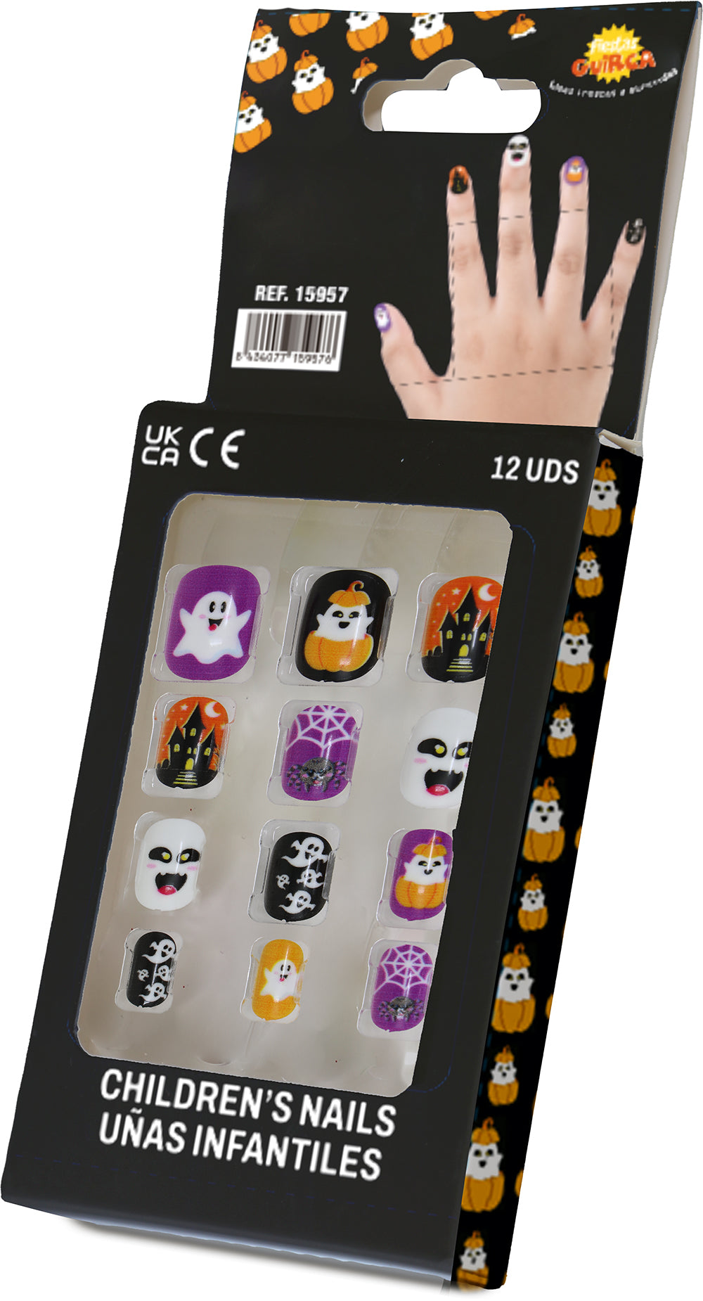 12 NAILS WITH GLUE, CHILDREN, HALLOWEEN