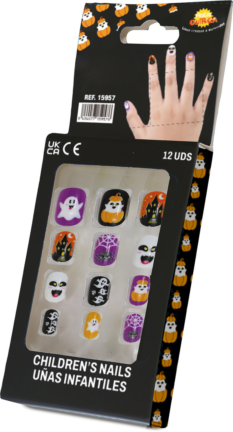 12 NAILS WITH GLUE, CHILDREN, HALLOWEEN
