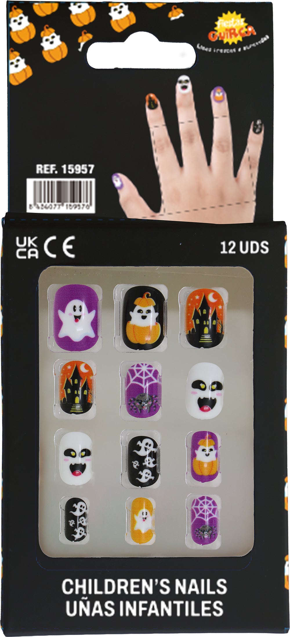 12 NAILS WITH GLUE, CHILDREN, HALLOWEEN