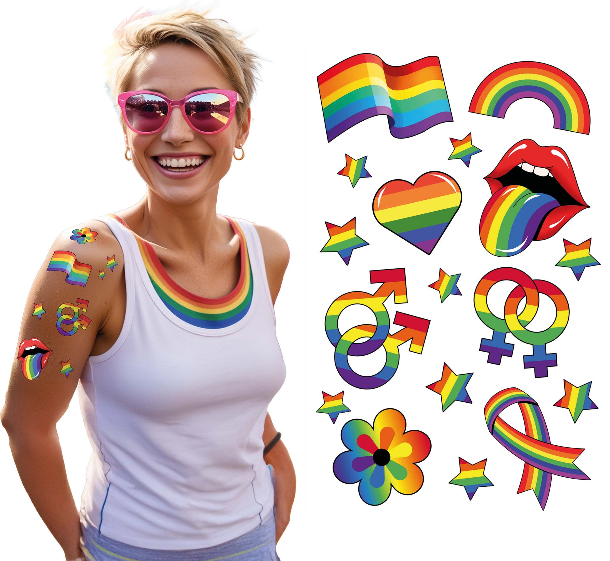 PRIDE TATTOO SHEET 14X30 CM