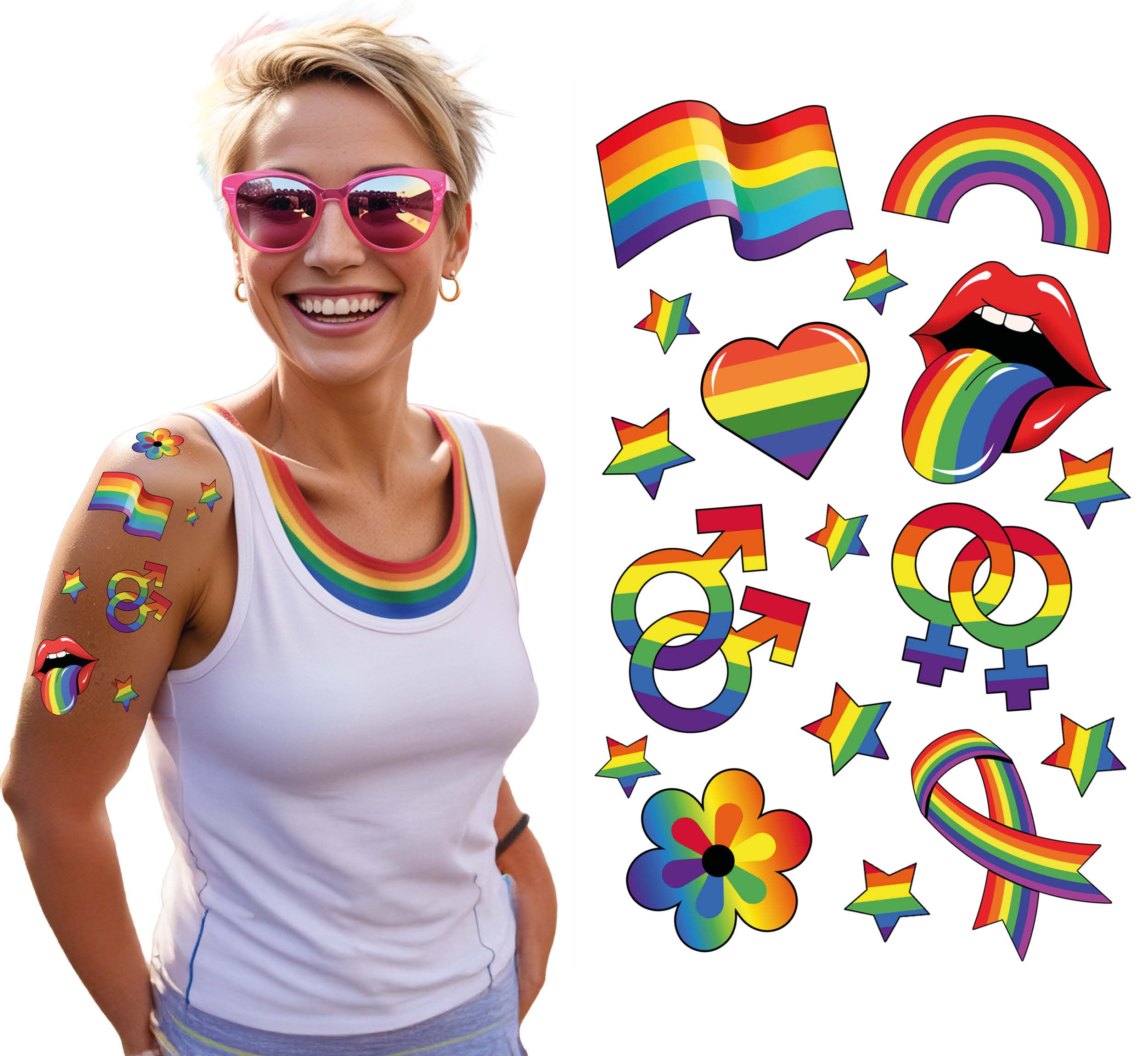 PRIDE TATTOO SHEET 14X30 CM