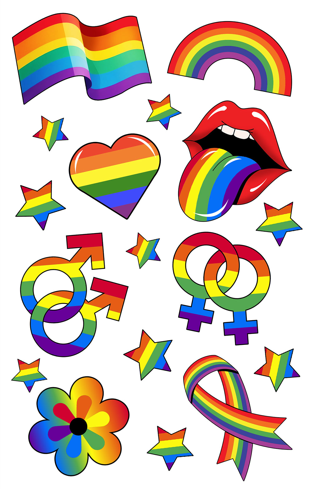 PRIDE TATTOO SHEET 14X30 CM