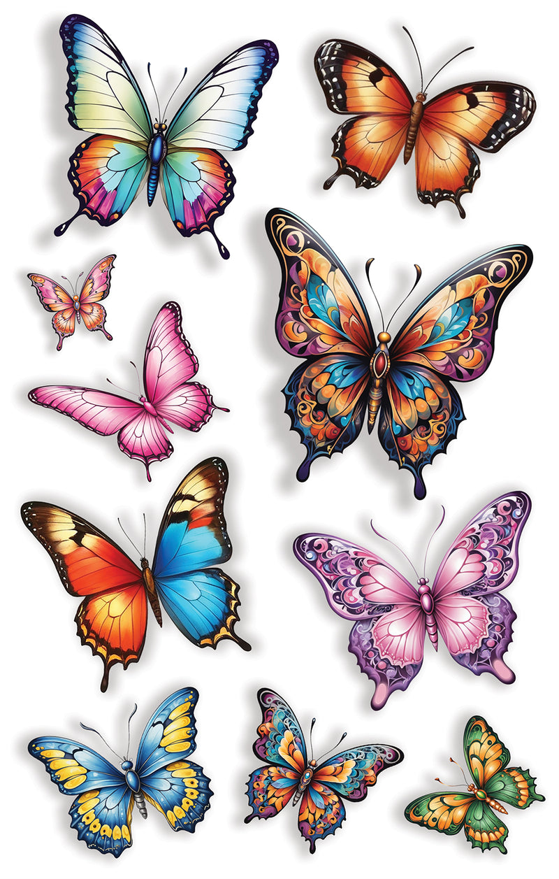 BUTTERFLY TATTOO SHEET 14X30 CM