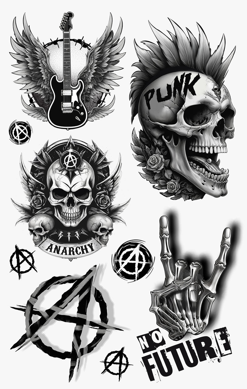 PUNK TATTOO SHEET 14X30 CM