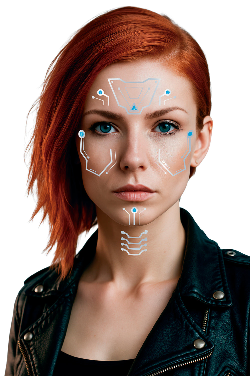 FUTURISTIC FACE TATTOO SHEET 20X20 CM
