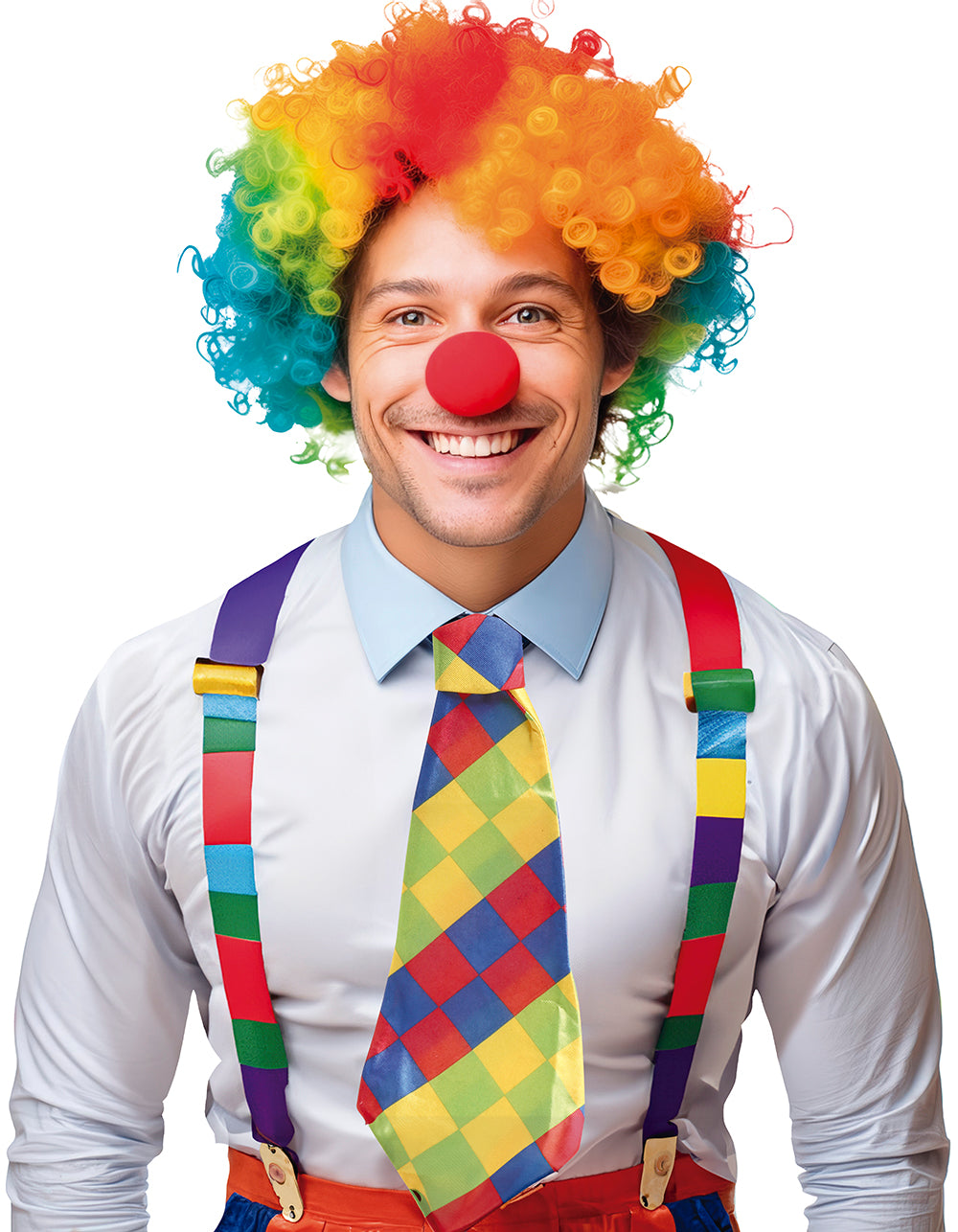 CHECKED CLOWN TIE,  55 CM