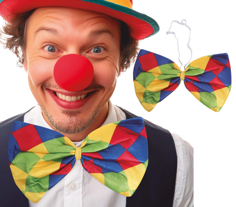 CHECKED CLOWN BOW TIE, 29 CM