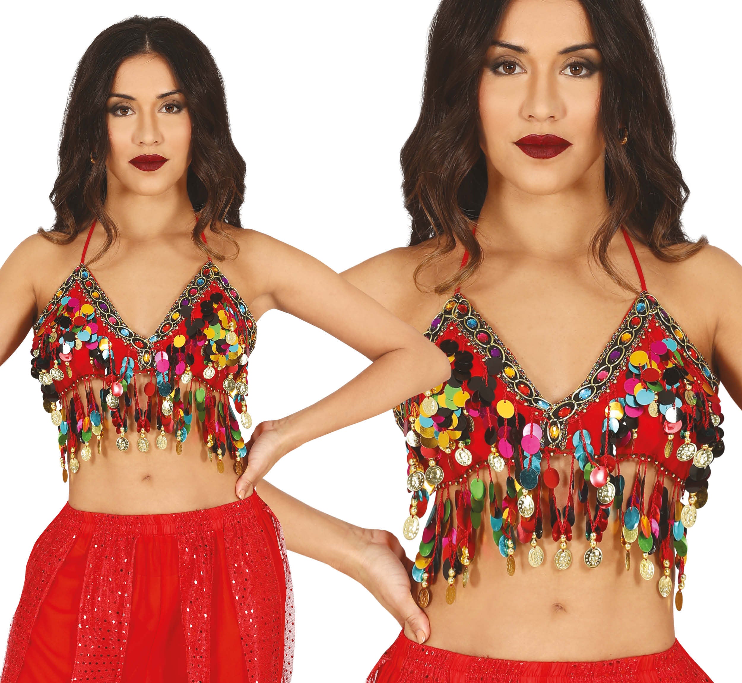 RED BELLY DANCE TOP