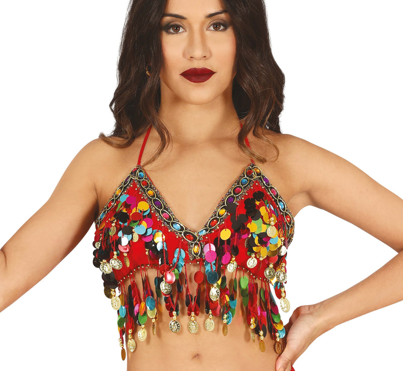 RED BELLY DANCE TOP