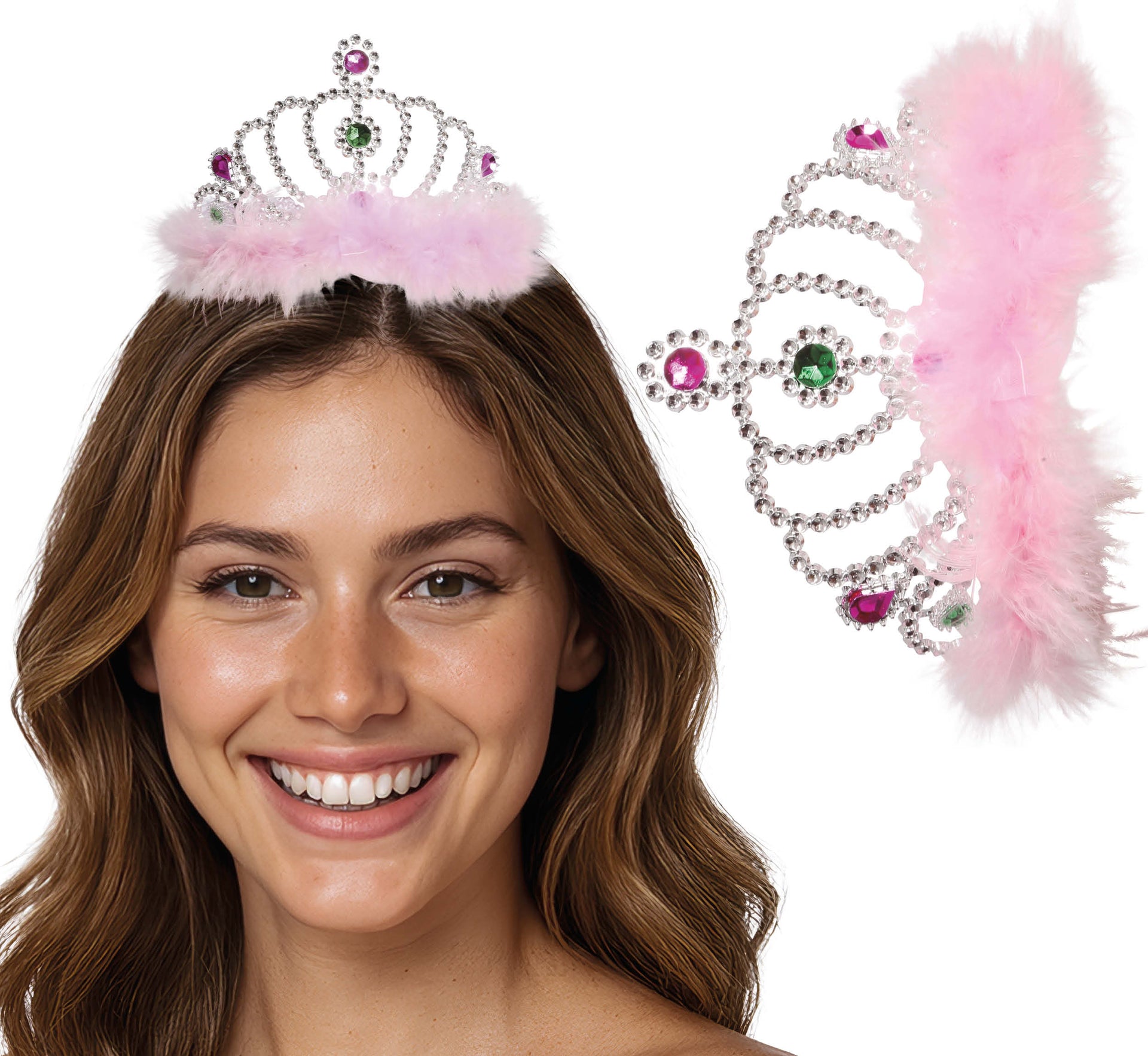 FEATHERED SILVER TIARA