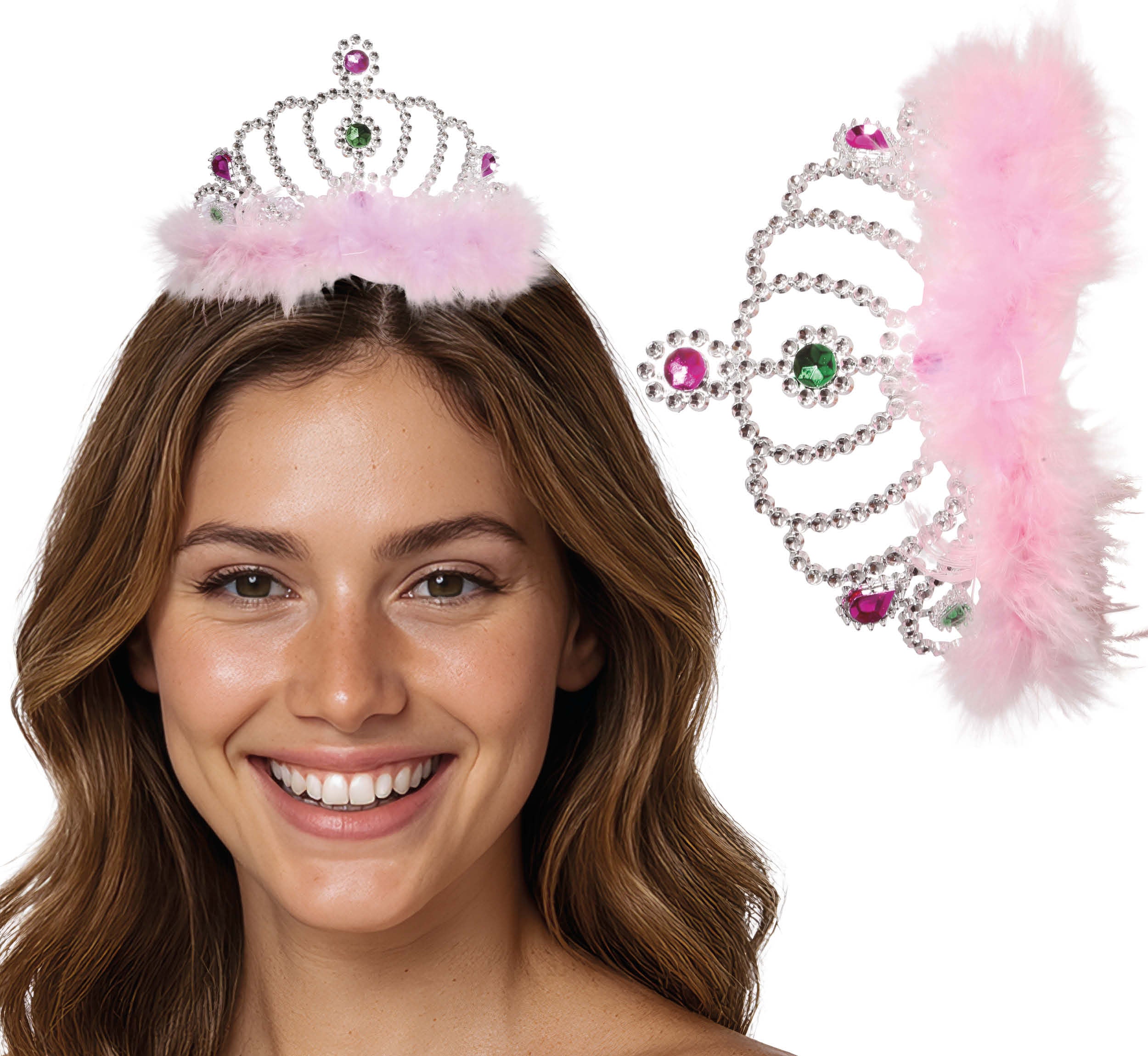 FEATHERED SILVER TIARA