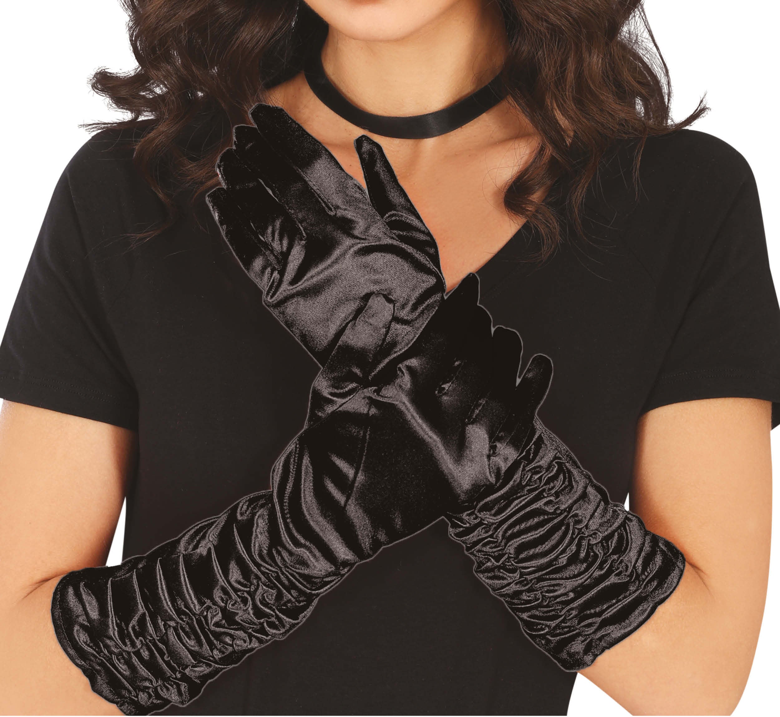 CRINCKLED GLOVES, 40 CM