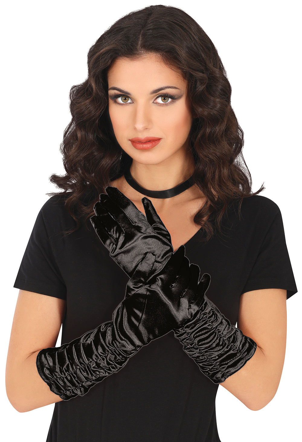 CRINCKLED GLOVES, 40 CM