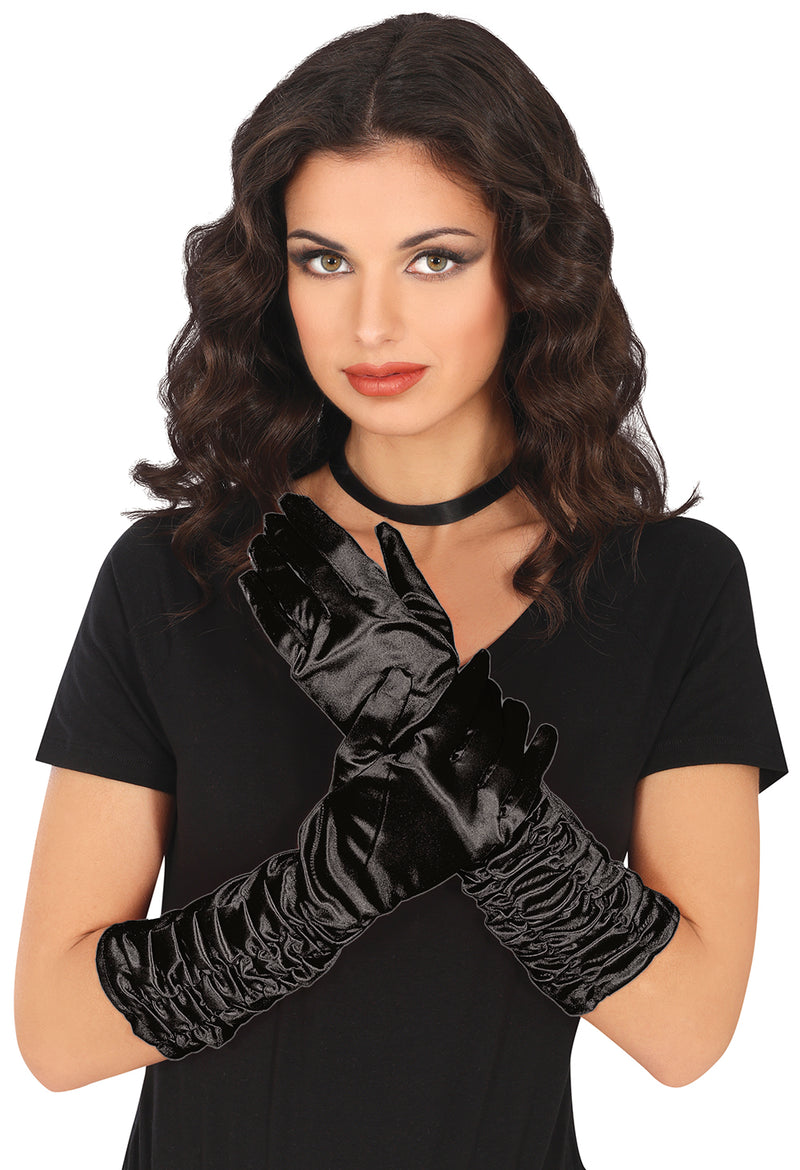 CRINCKLED GLOVES, 40 CM