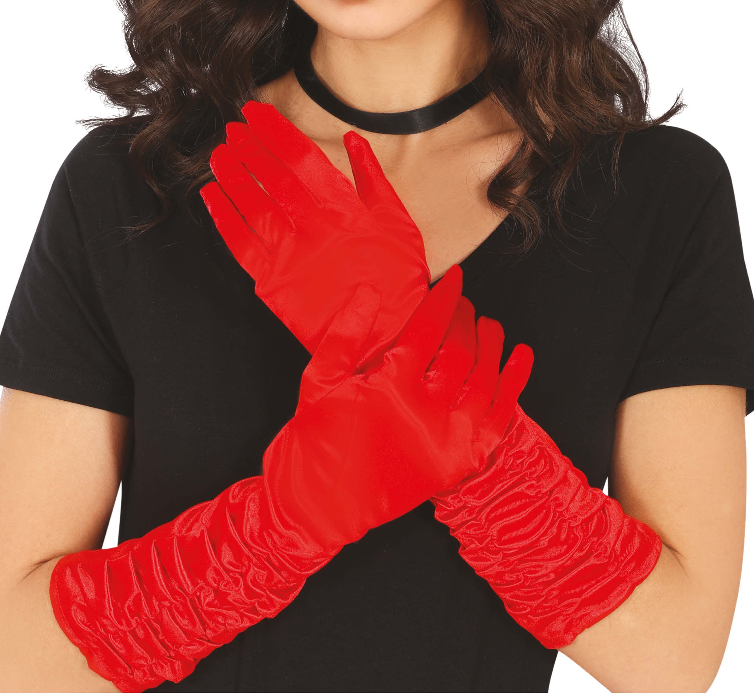 CRINCKLED GLOVES, 40 CM