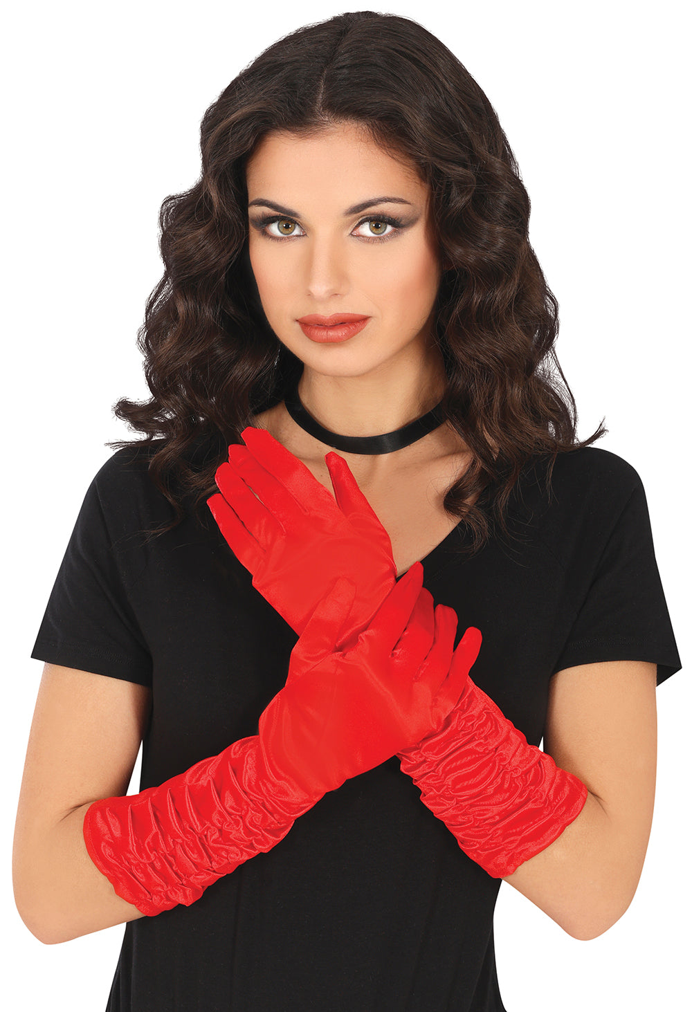 CRINCKLED GLOVES, 40 CM