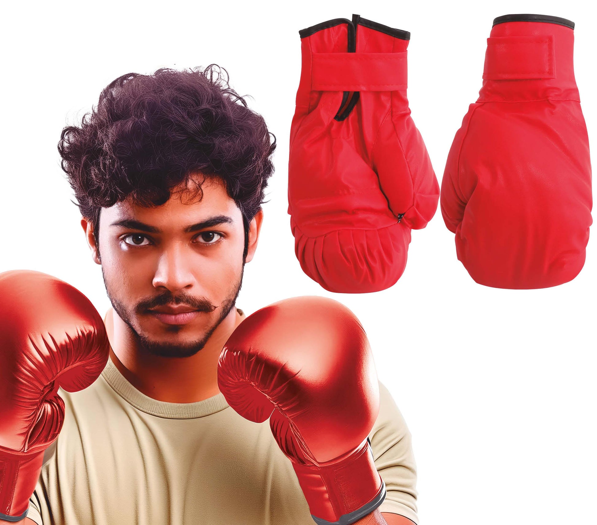 PAIR OF ADULT BOXING GLOVES RED