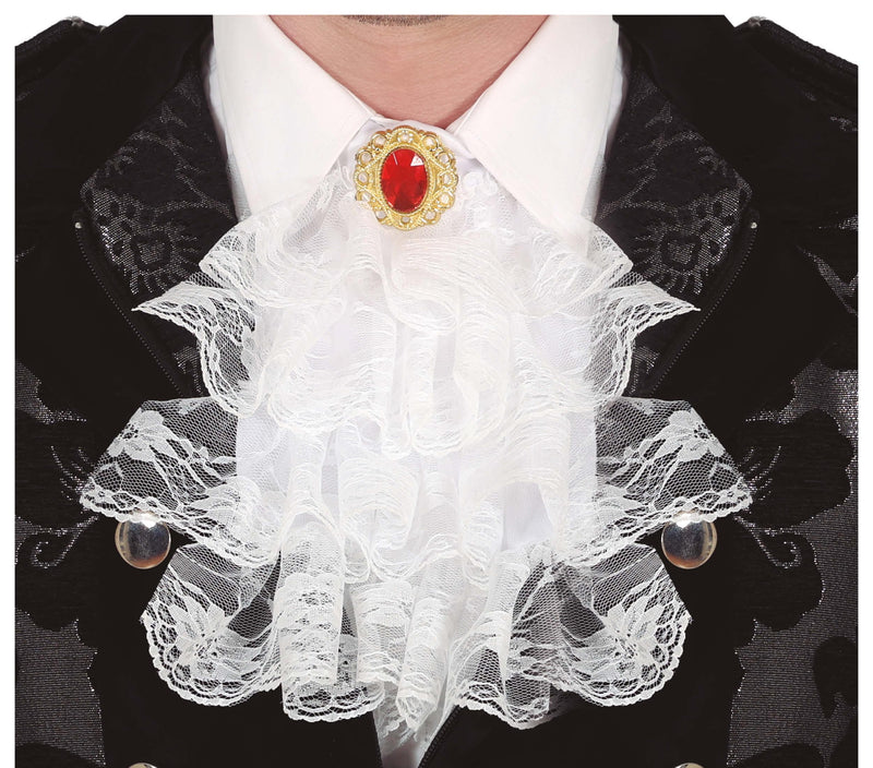 WHITE LACE JABOT