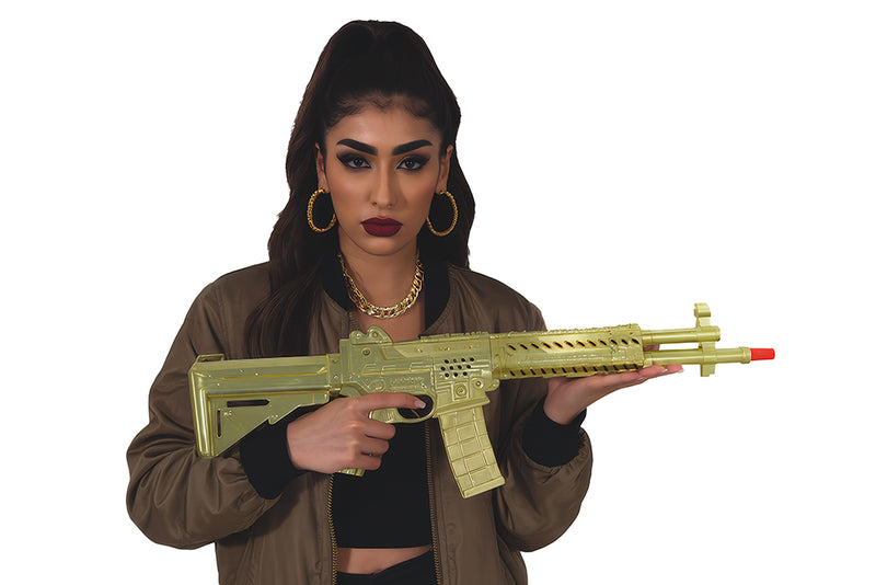 GOLD METALLIC RUSSIAN RIFLE, 58 CM