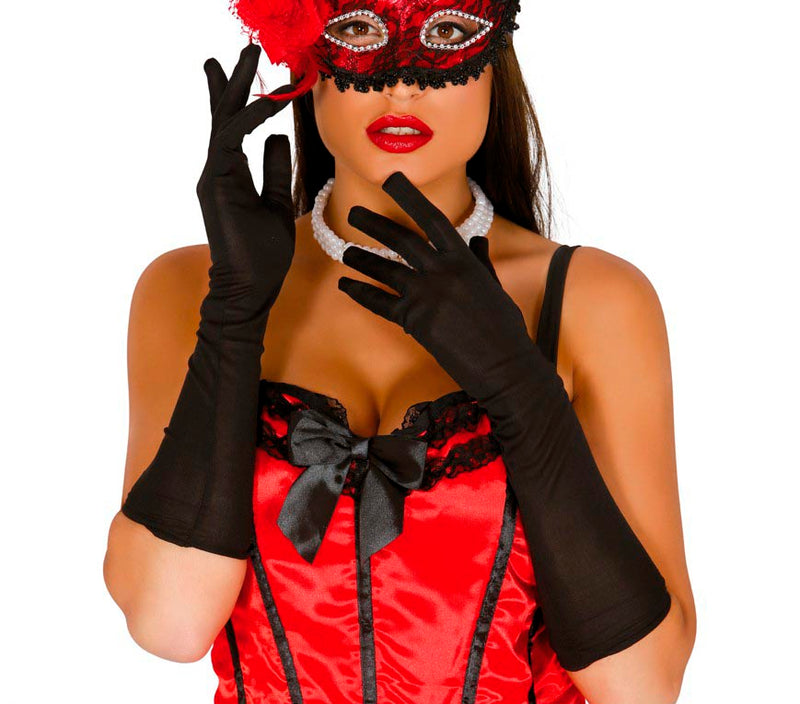 GLOVES, 40 CM, BLACK