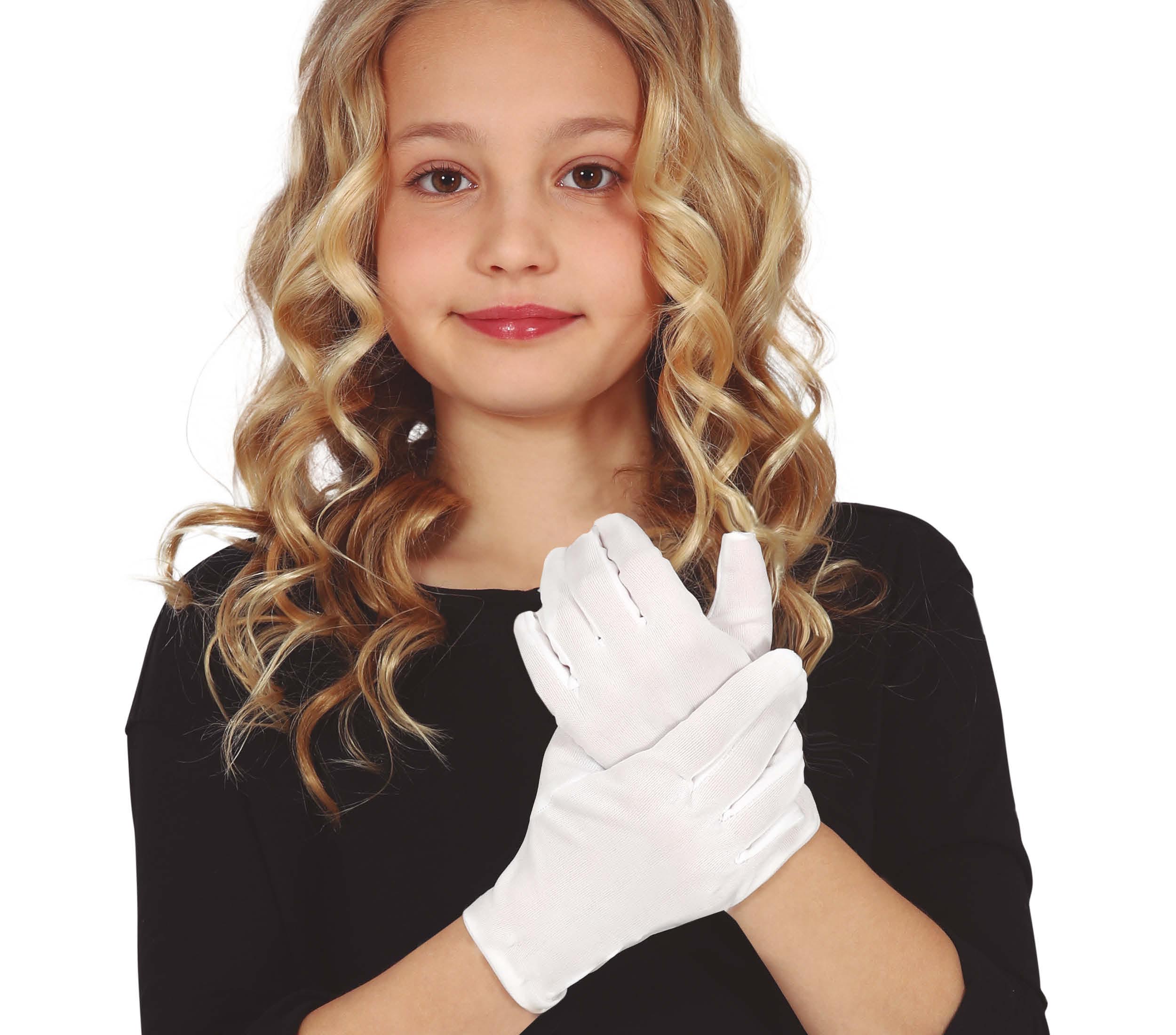 GLOVES, 18 CMS, WHITE, CHILD
