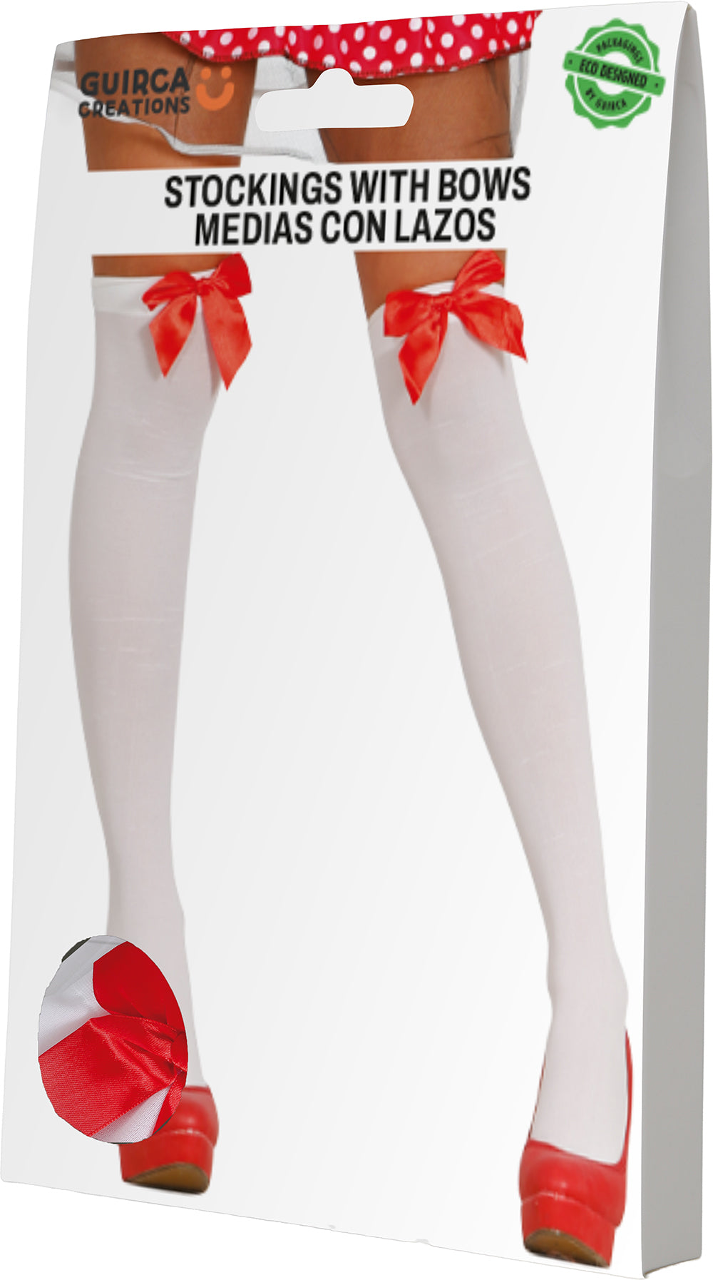 WHITE TIGHTS WITH RIBBON