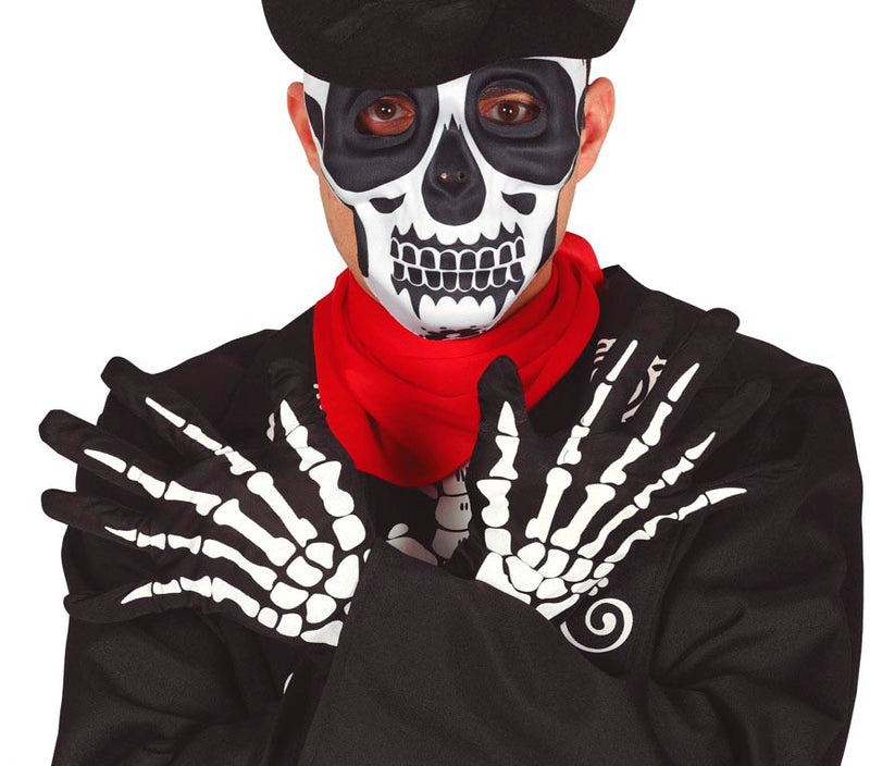 PAIR OF SKELETON GLOVES 25 CMS