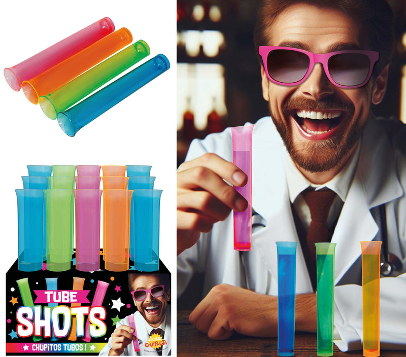 15 TEST TUBES ASSORTED COLORS 13 CM