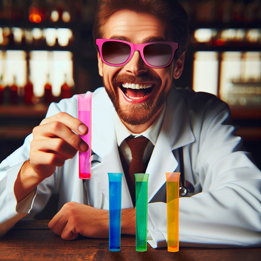 15 TEST TUBES ASSORTED COLORS 13 CM