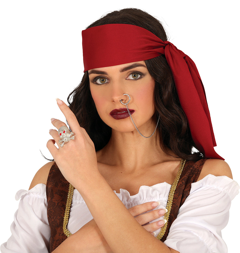 PIRATE RING AND EARRING WITH PIERCING, ADULTS