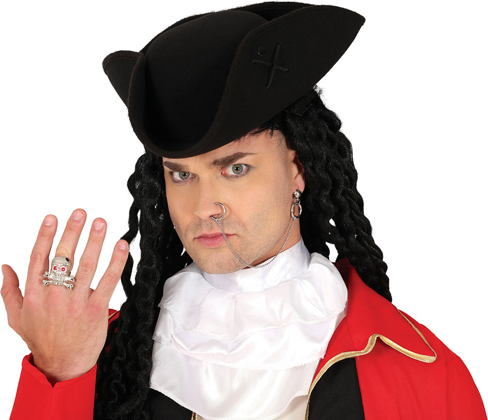 PIRATE RING AND EARRING WITH PIERCING, ADULTS