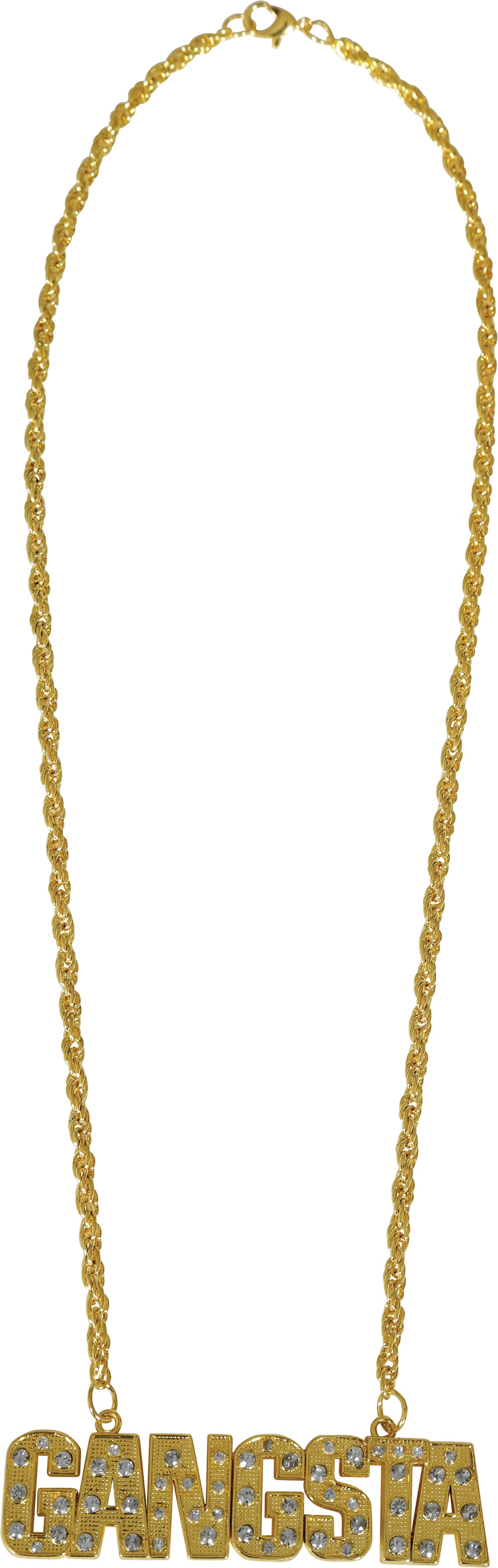 GANGSTA GOLDEN METAL NECKLACE, ADULTS