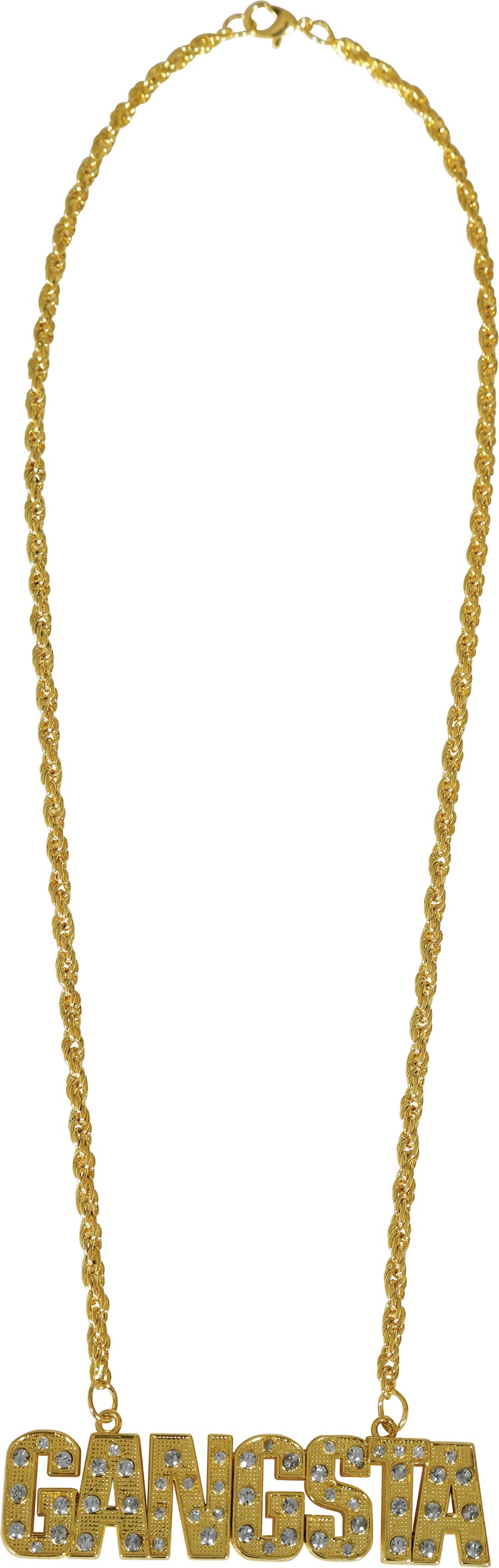 GANGSTA GOLDEN METAL NECKLACE, ADULTS