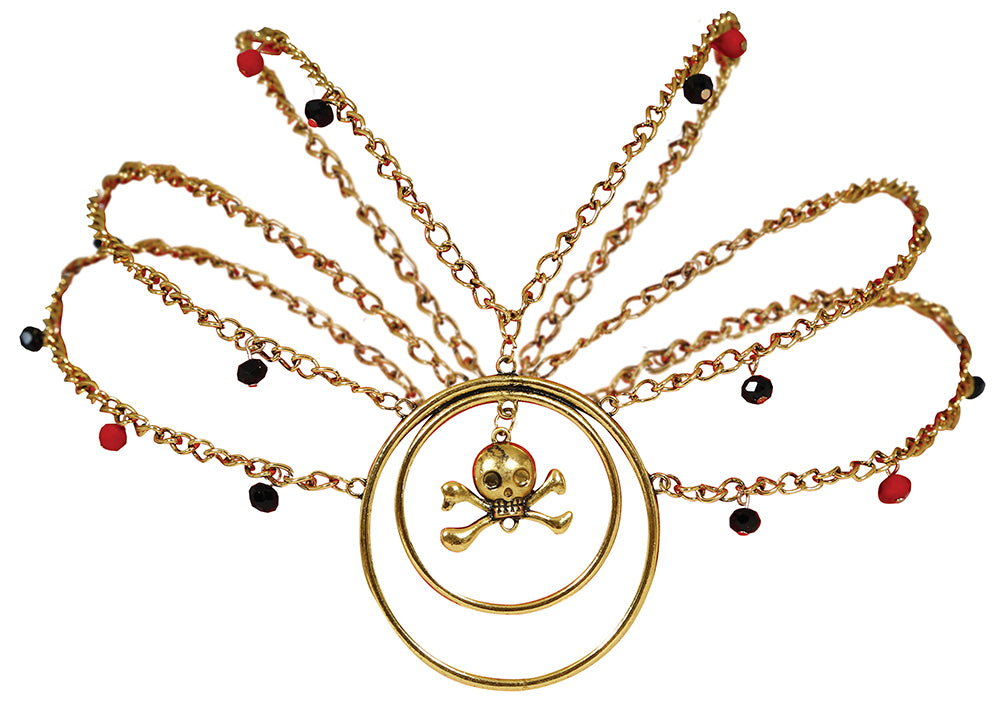 PIRATE SET NECKLACE AND EARRINGS, METAL