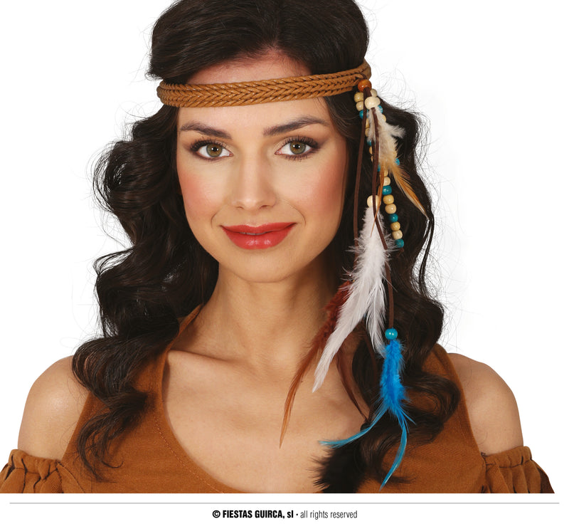 INDIAN HEADBAND WITH FEATHERS, ADULTS