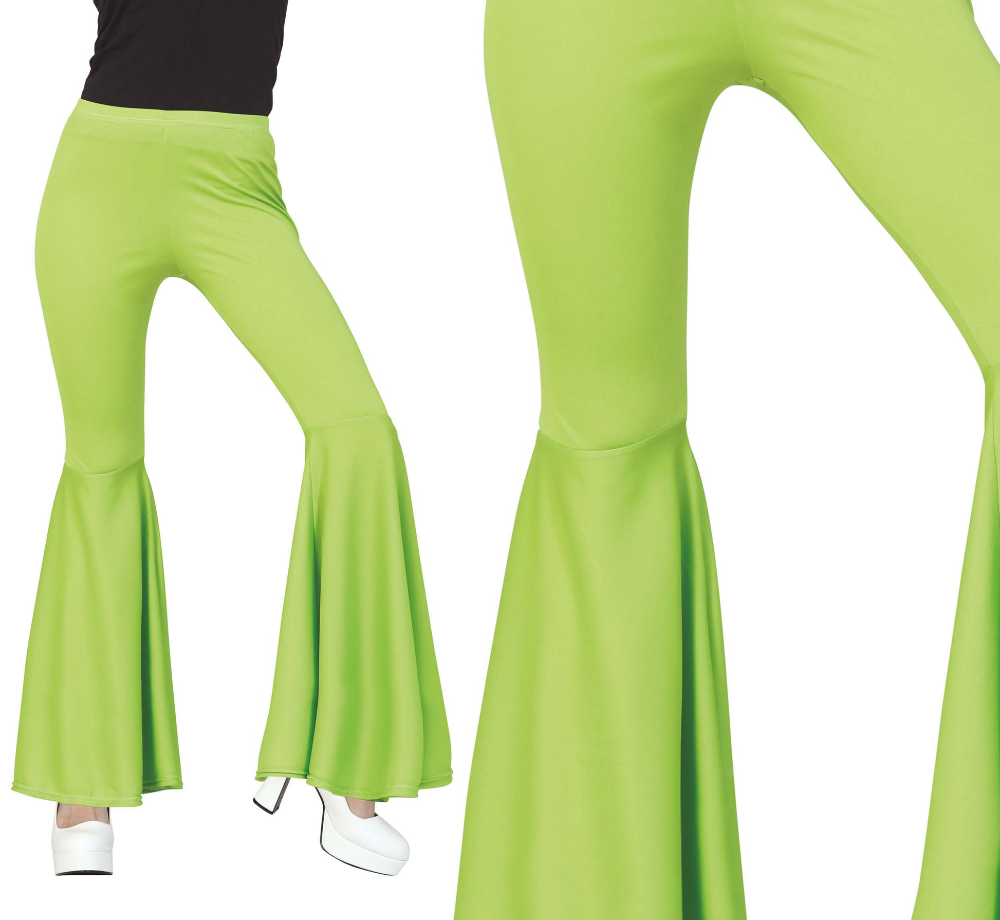 GREEN ELASTIC BELL PANTS