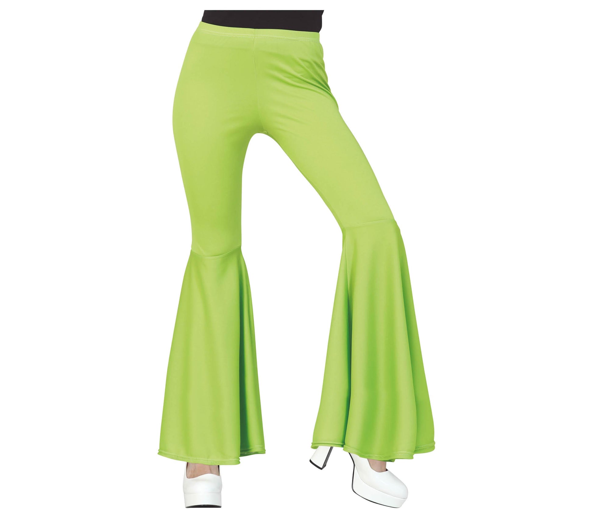 GREEN ELASTIC BELL PANTS