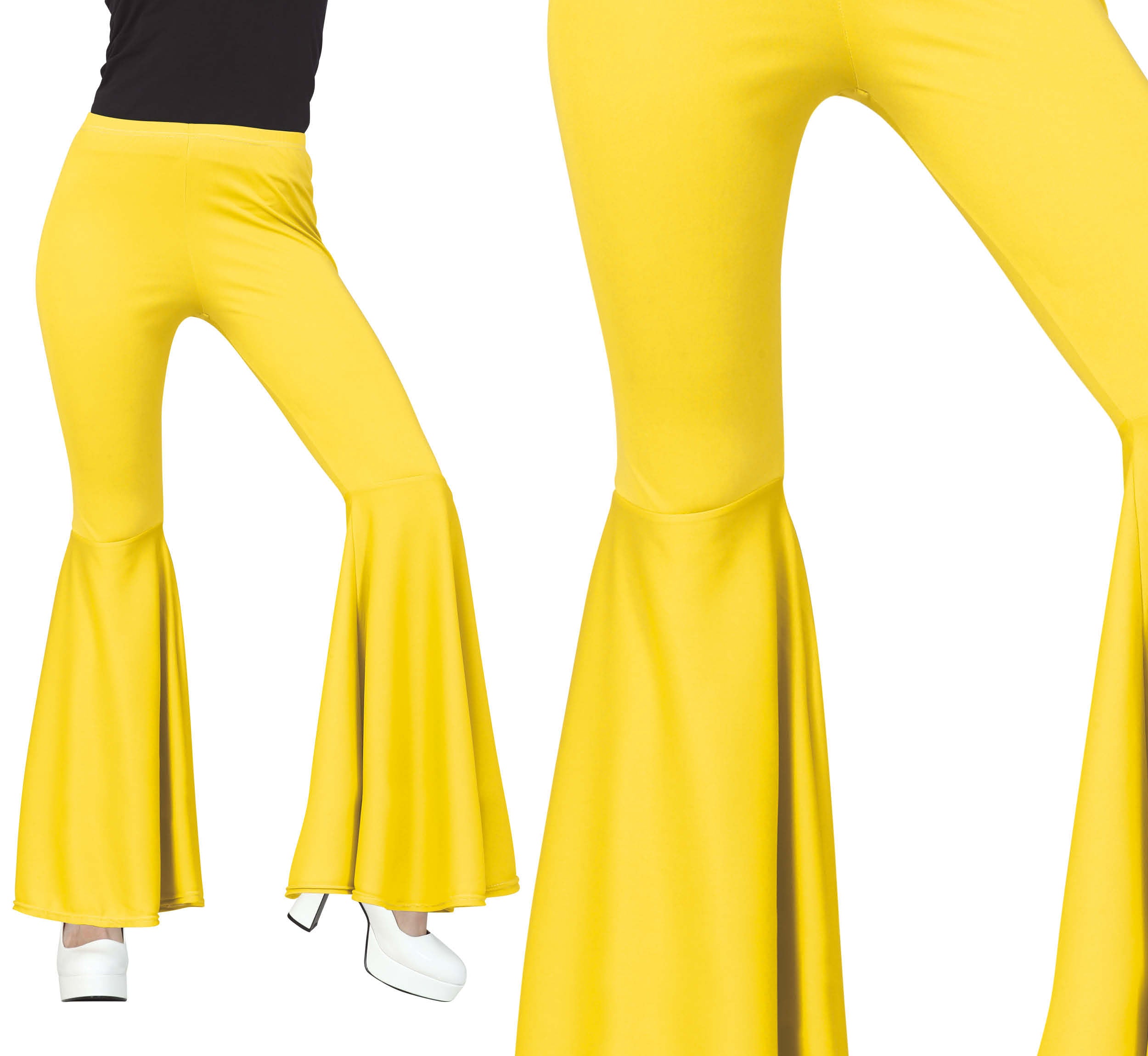 YELLOW ELASTIC BELL PANTS