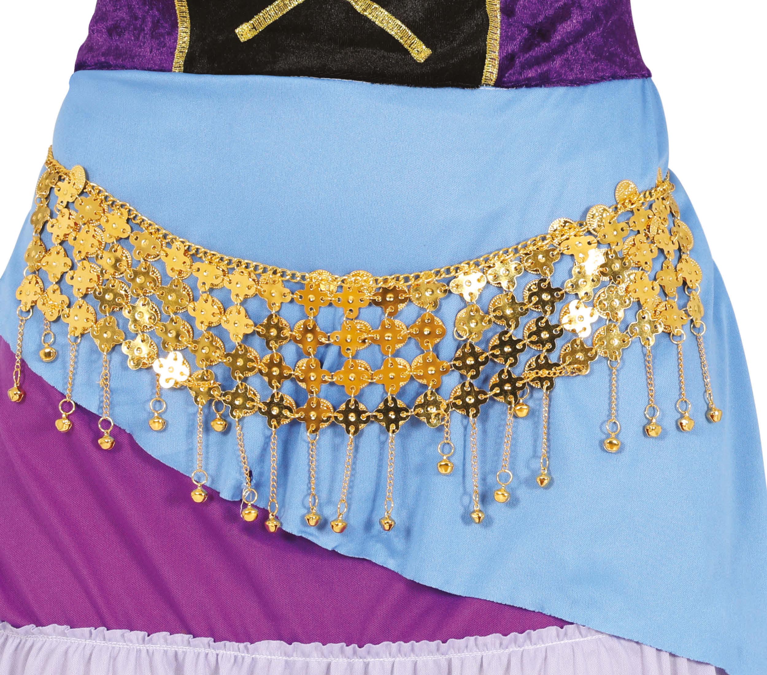 BELLY DANCE GOLDEN METAL COIN BELT, ADULTS