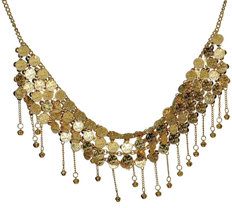 BELLY DANCE GOLDEN METAL COIN BELT, ADULTS