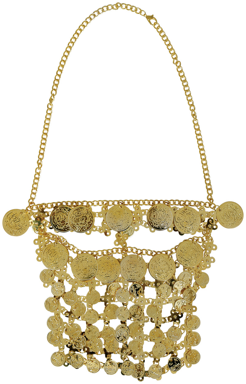 GOLDEN METAL COINS FACE VEIL, ADULTS
