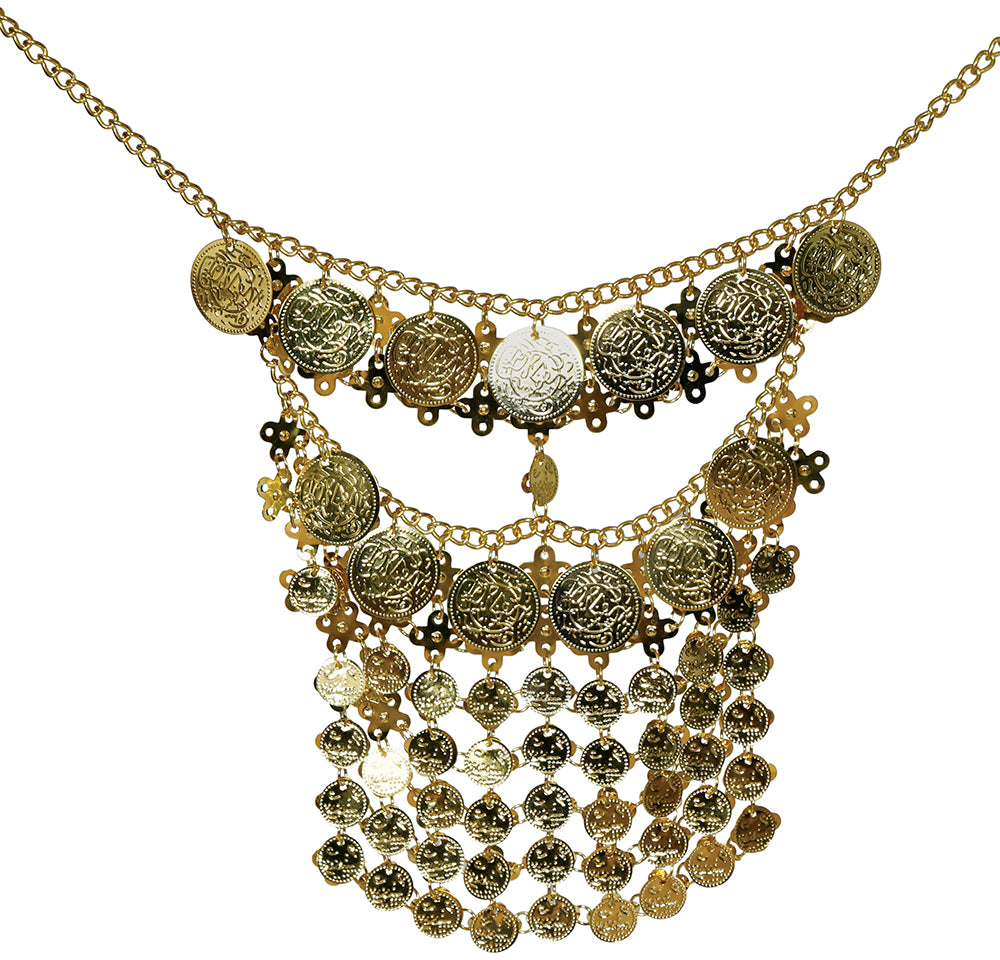 GOLDEN METAL COINS FACE VEIL, ADULTS
