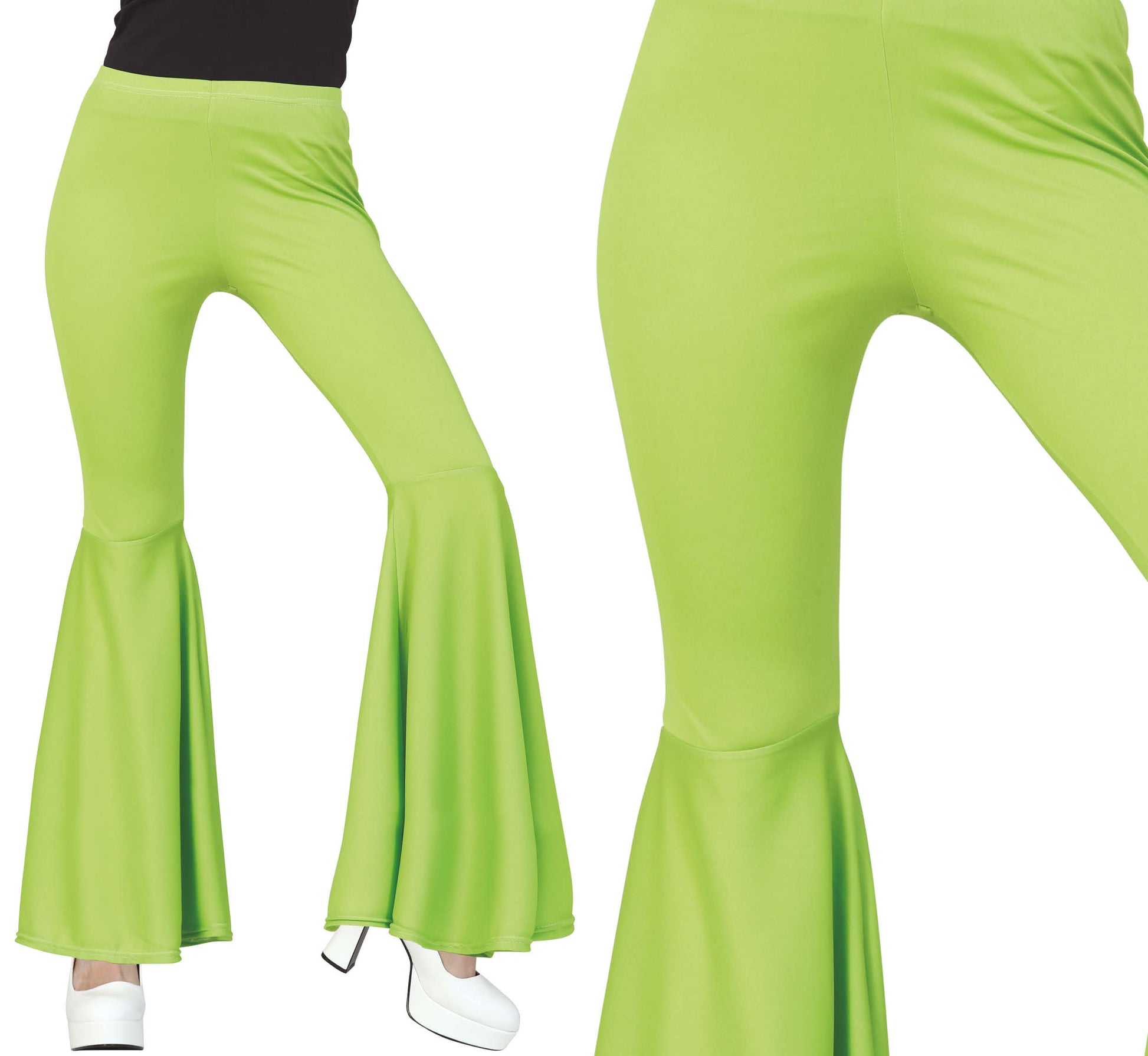 GREEN ELASTIC BELL PANTS