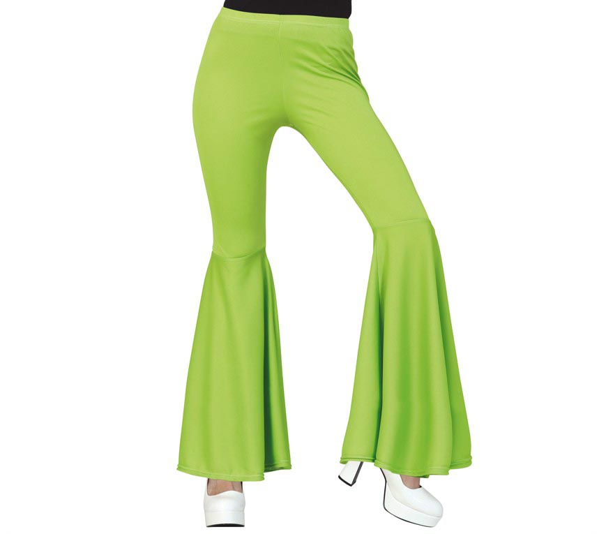 GREEN ELASTIC BELL PANTS