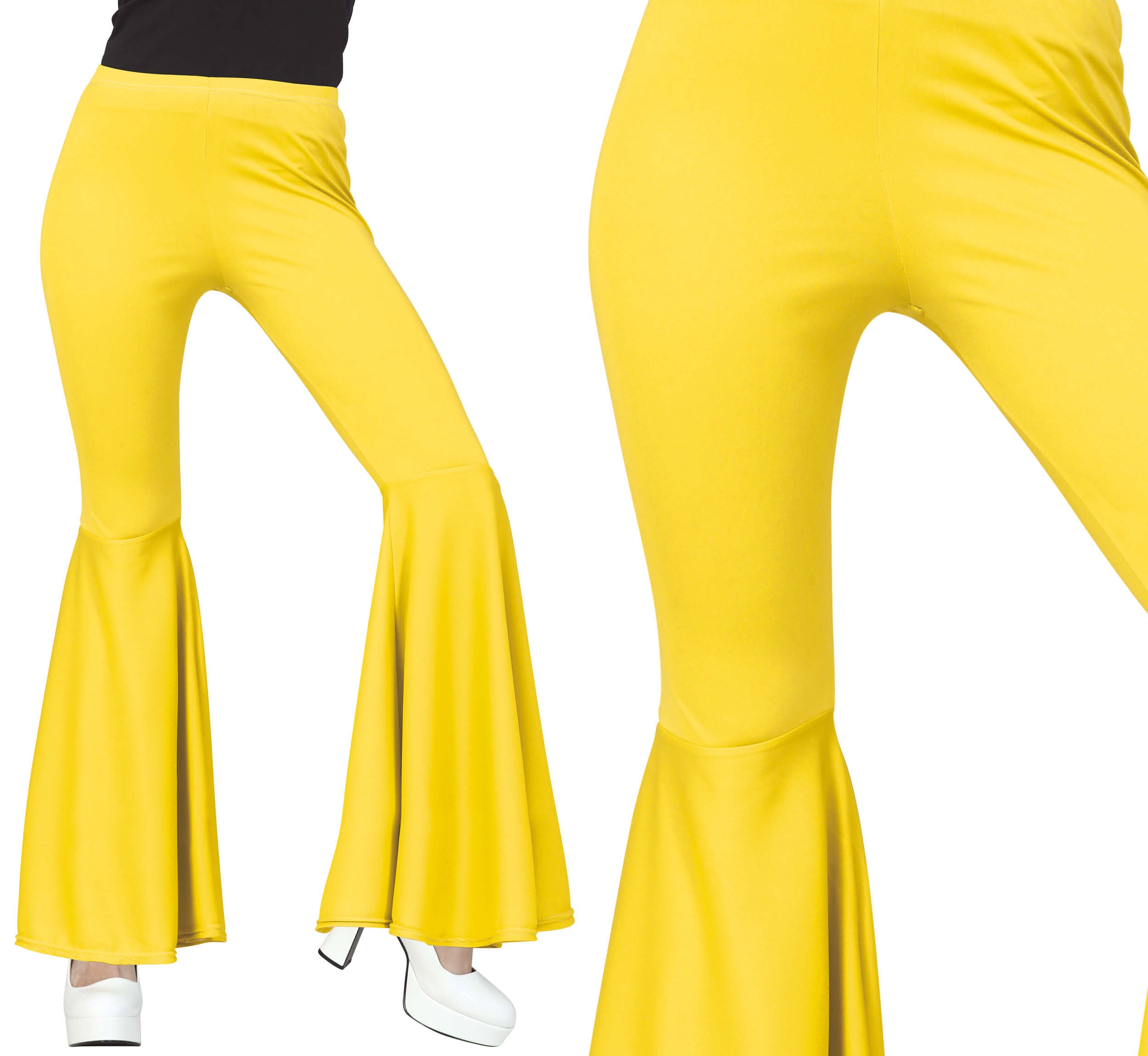 YELLOW ELASTIC BELL PANTS