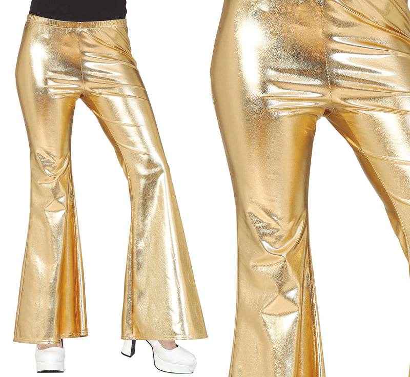 GOLD BELL BOTTOM PANTS, ADULT, 38 - 40 (M)