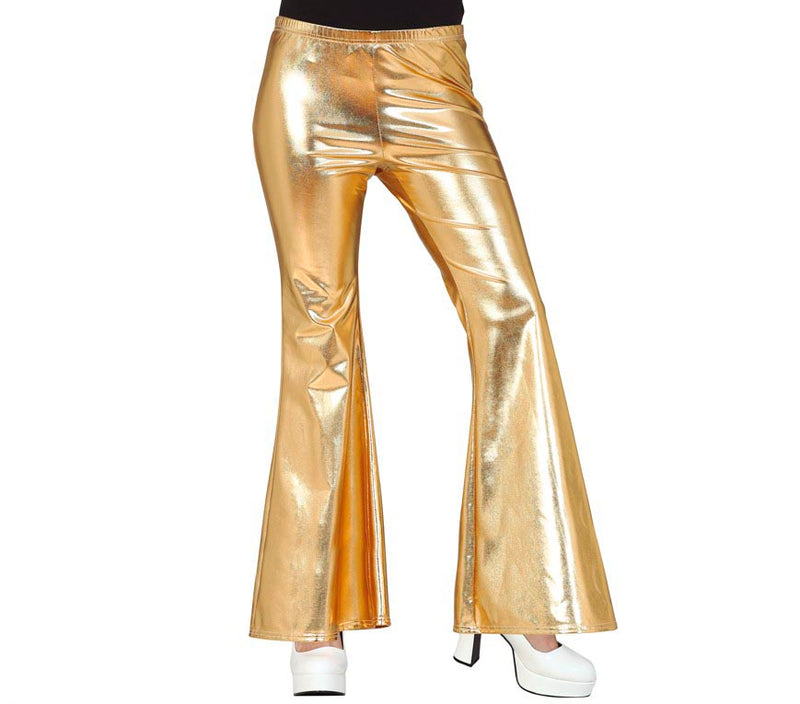 GOLD BELL BOTTOM PANTS, ADULT, 38 - 40 (M)