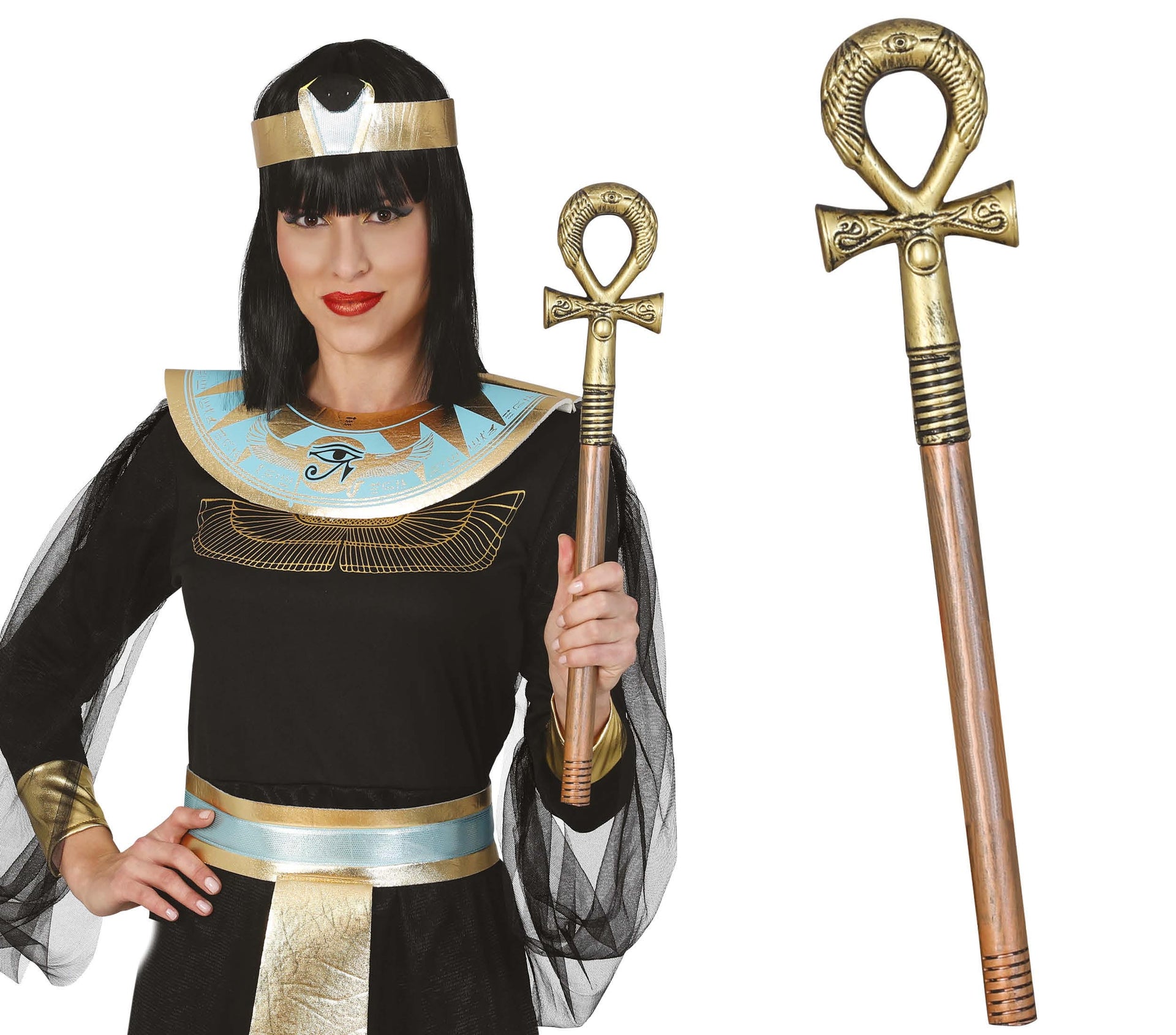 EGYPTIAN SCEPTER ANKH CROSS 50 CMS.