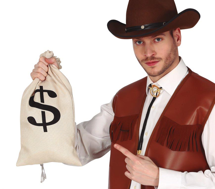BAG CLOTH MONEY COWBOY 42X22 CMS.